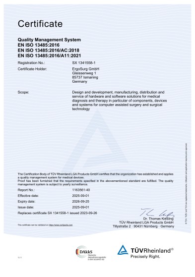 Home certificate iso 13485