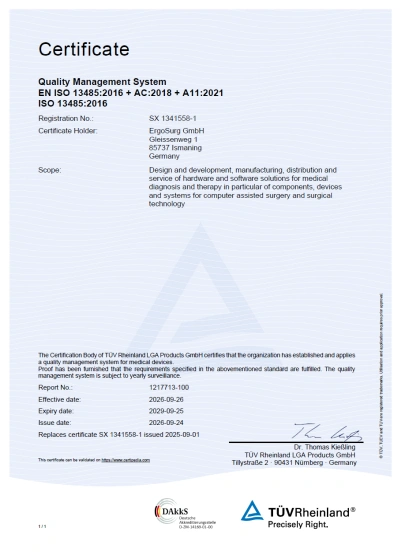 Home certificate iso 13485